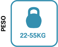 Icono en azul de los 22-55kg de peso de la máquina café Serie Retro