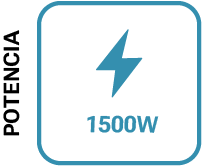 Icono en azul de los 1500W de potencia de la máquina café Serie Alin