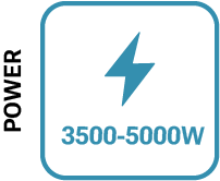 Icono en azul de los 3500-5000W de potencia de la máquina café Serie Venezia