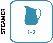 Icono en azul del vaporizador de la máquina de café Serie Retro