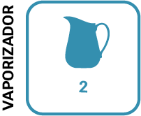 Icono en azul del vaporizador de la máquina café Venezia